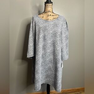Ophelia Roe shift dress printed office casual‎ 2X